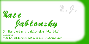 mate jablonsky business card